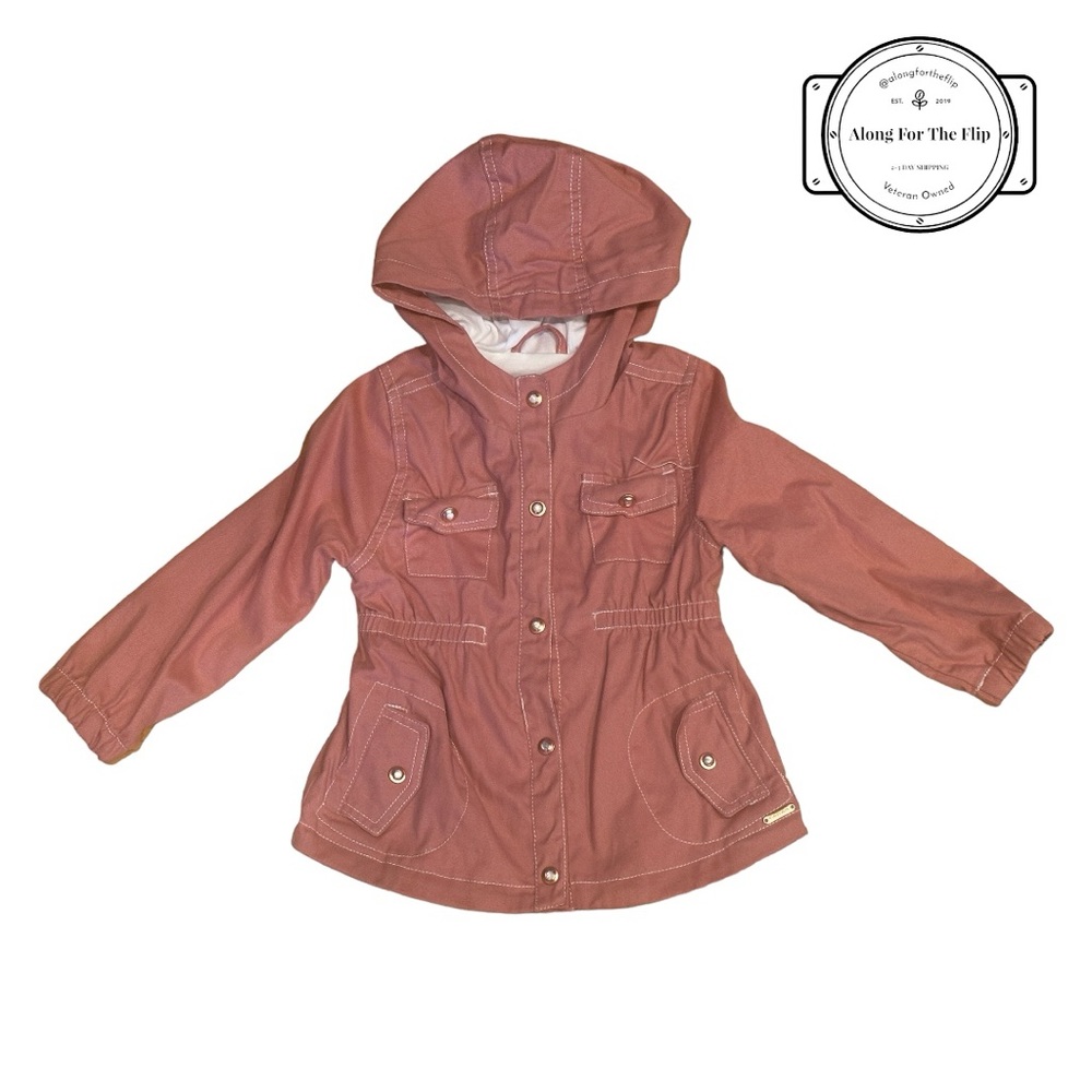 Tahari Girl Denim Style Lined Snap Button Jacket